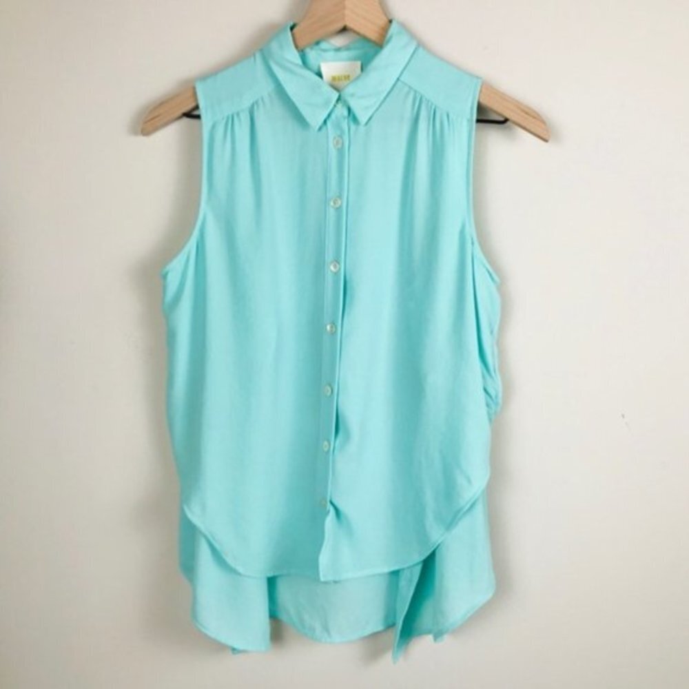 MAEVE ANTHROPOLOGIE Green Sleeveless Top Size 2